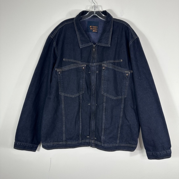 Marithe Francois Girbaud Denim Jacket MENS 2XL Blue SELVEDGE Cotton Full Zip - Picture 2 of 12